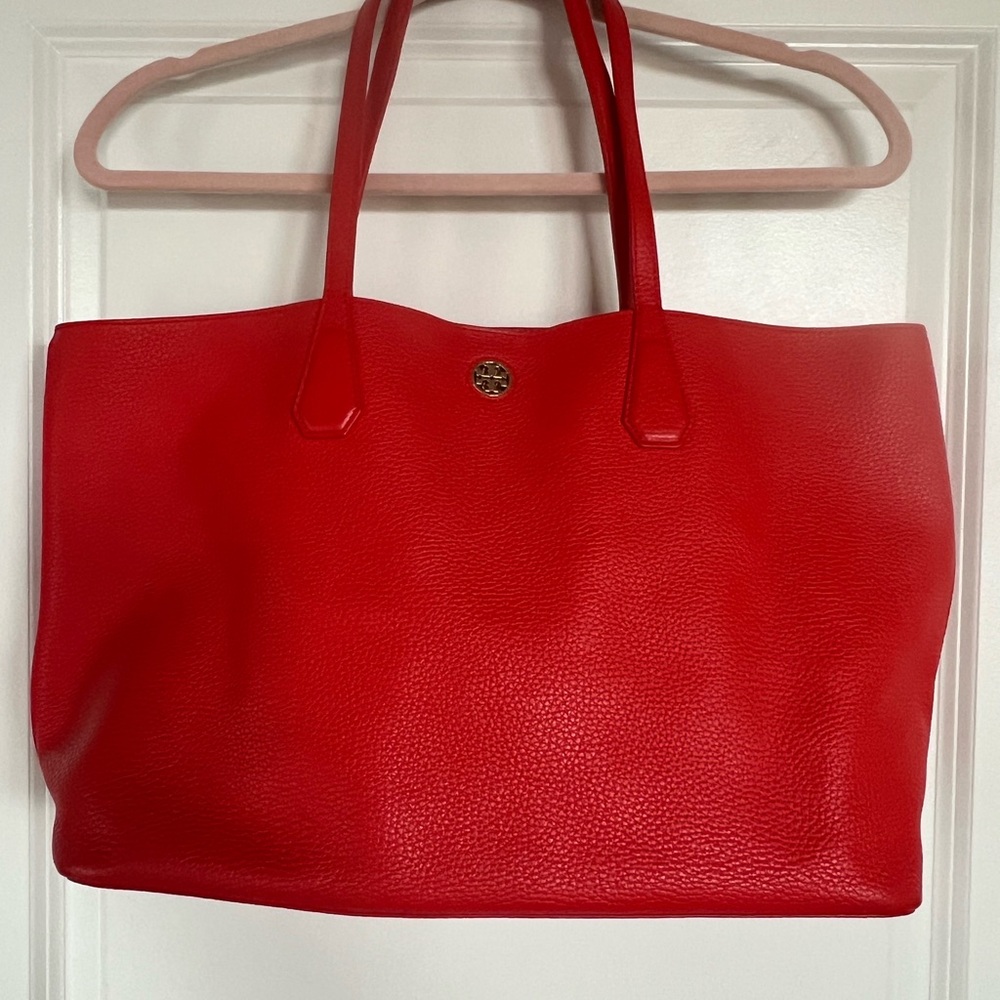 Tory Burch Orange Leather Tote